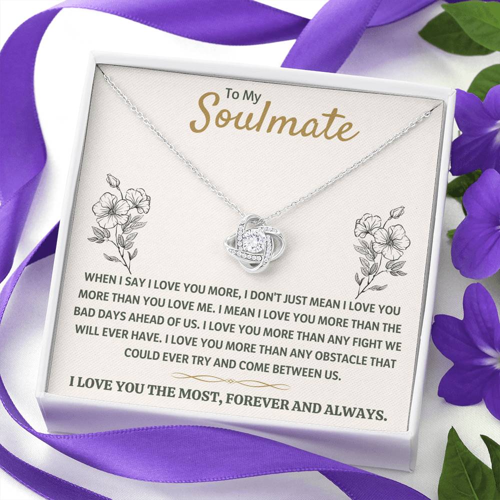 TO MY SOULMATE "THE MOST - GOLDEN" LOVE KNOT NECKLACE GIFT SET - ON CLOUD NINE GIFTS