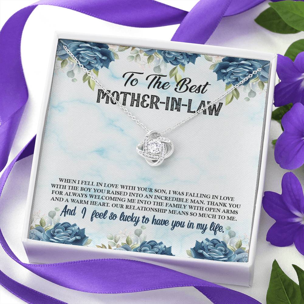 TO MY MOTHER IN LAW "LUCKY-SO" LOVE KNOT NECKLACE GIFT SET - ON CLOUD NINE GIFTS