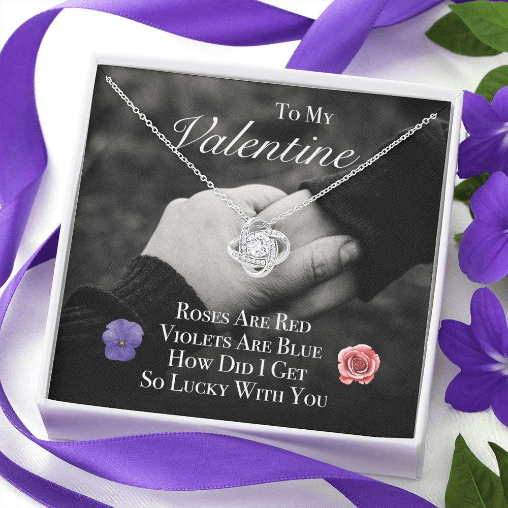 TO MY LOVE "ROSES" LOVE KNOT NECKLACE VALENTINES DAY GIFT SET - ON CLOUD NINE GIFTS