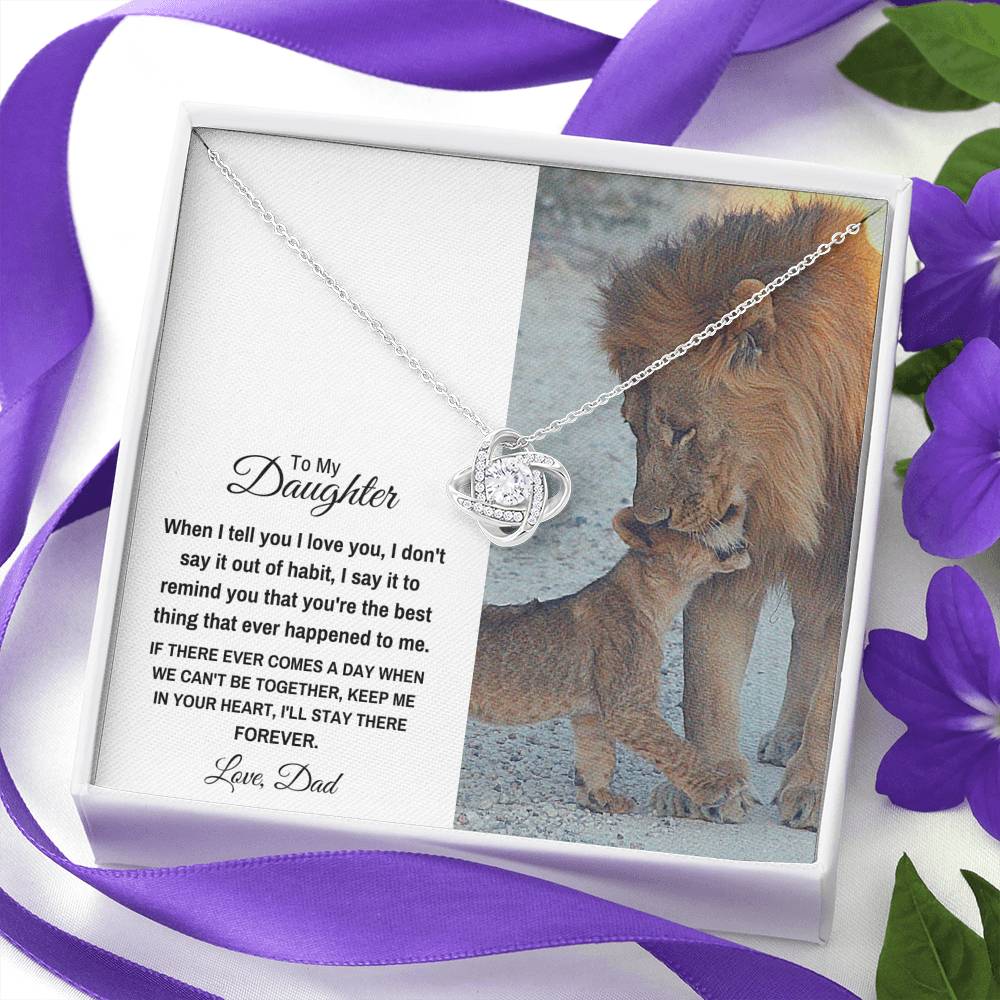 TO MY DAUGHTER "STAY THERE FOREVER" LOVE KNOT NECKLACE GIFT SET - ON CLOUD NINE GIFTS