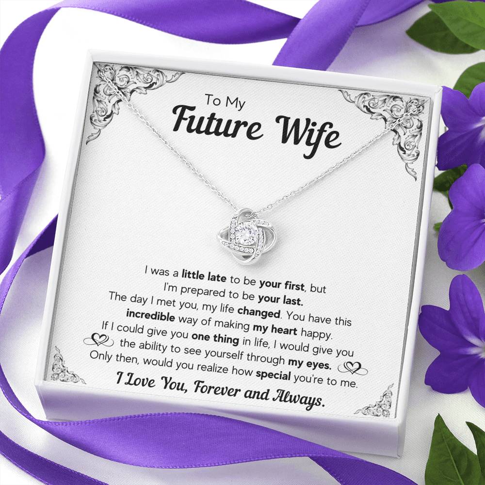 TO MY FUTURE WIFE LITTLE LATE LOVE KNOT NECKLACE GIFT SET - ON CLOUD NINE GIFTS