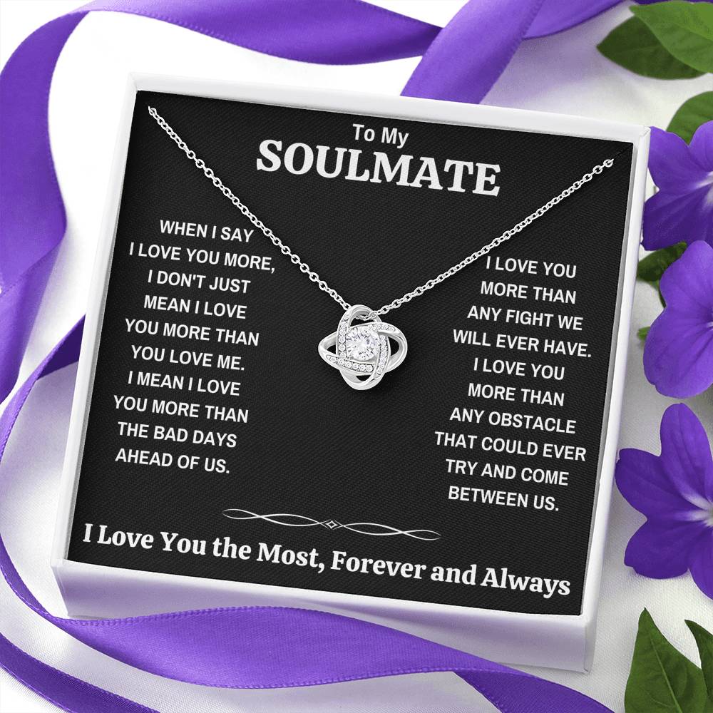 TO MY SOULMATE "THE MOST - DARK" LOVE KNOT NECKLACE GIFT SET - ON CLOUD NINE GIFTS