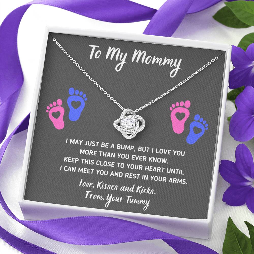 TO MY MOMMY "HEART-FEET" LOVE KNOT NECKLACE GIFT SET - ON CLOUD NINE GIFTS