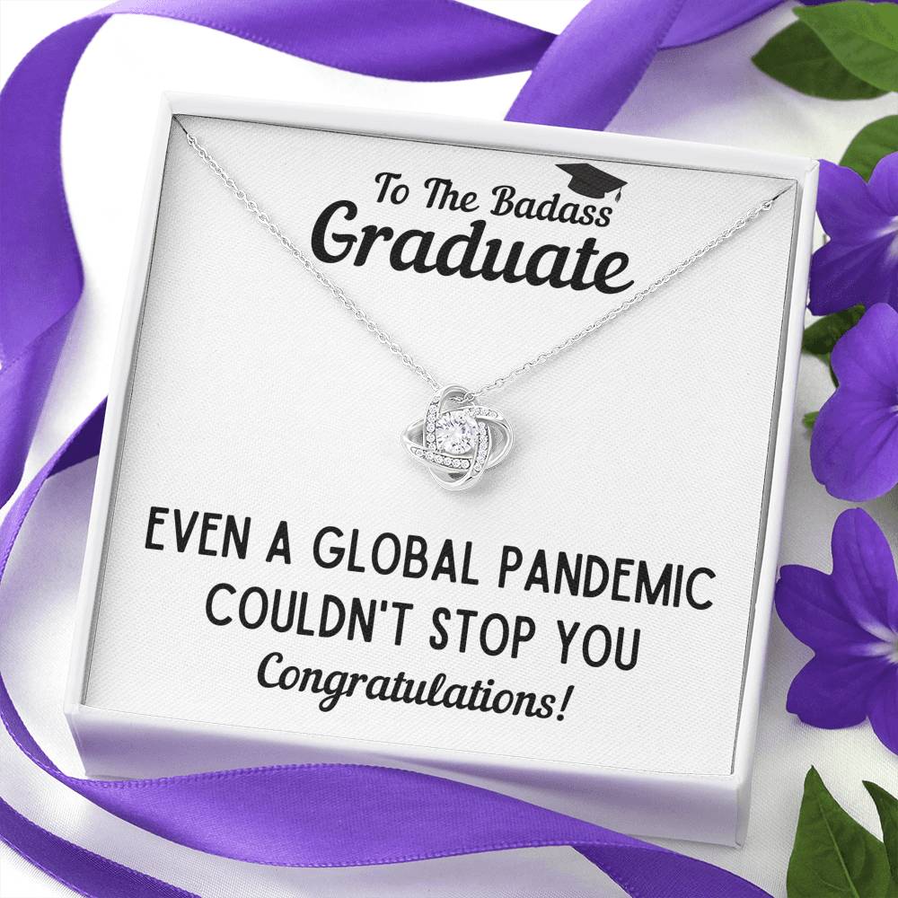 TO THE BADASS GRADUATE STOP LOVE KNOT NECKLACE GIFT SET - ON CLOUD NINE GIFTS