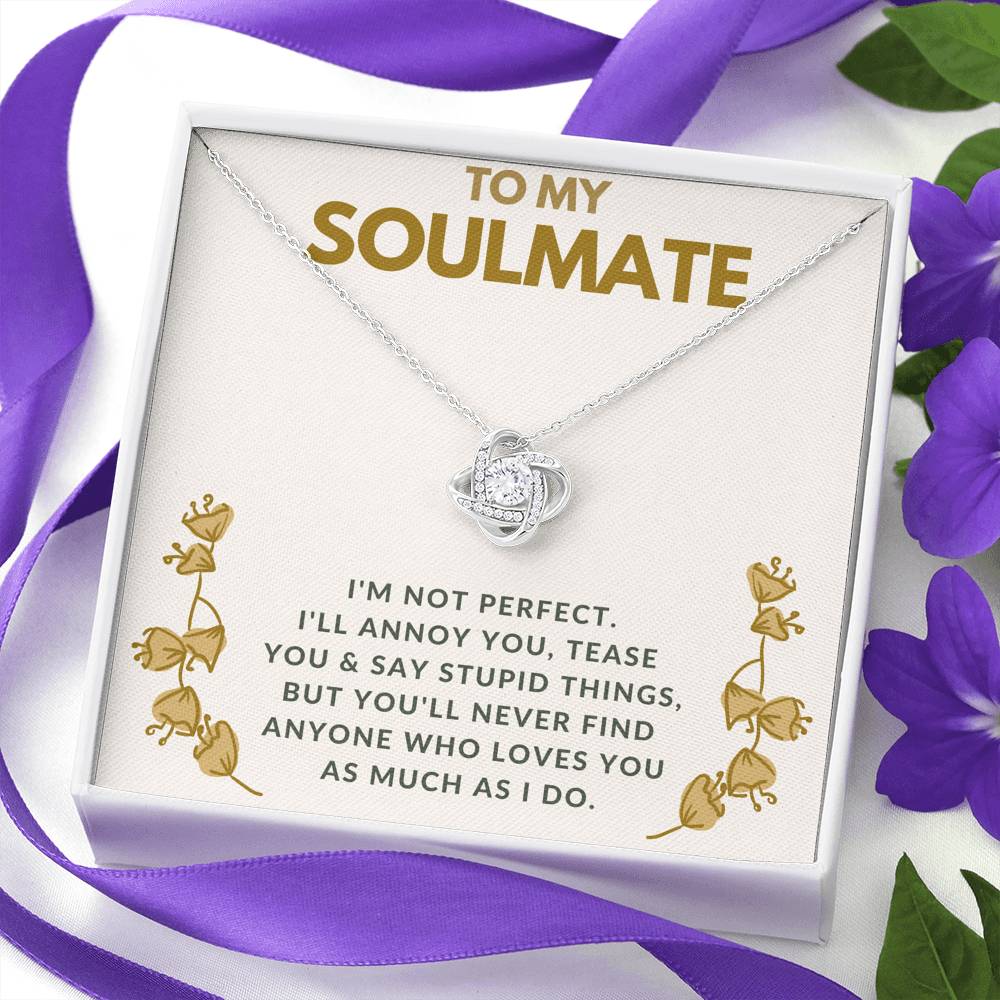 TO MY SOULMATE "TEASE YOU" LOVE KNOT NECKLACE GIFT SET - ON CLOUD NINE GIFTS