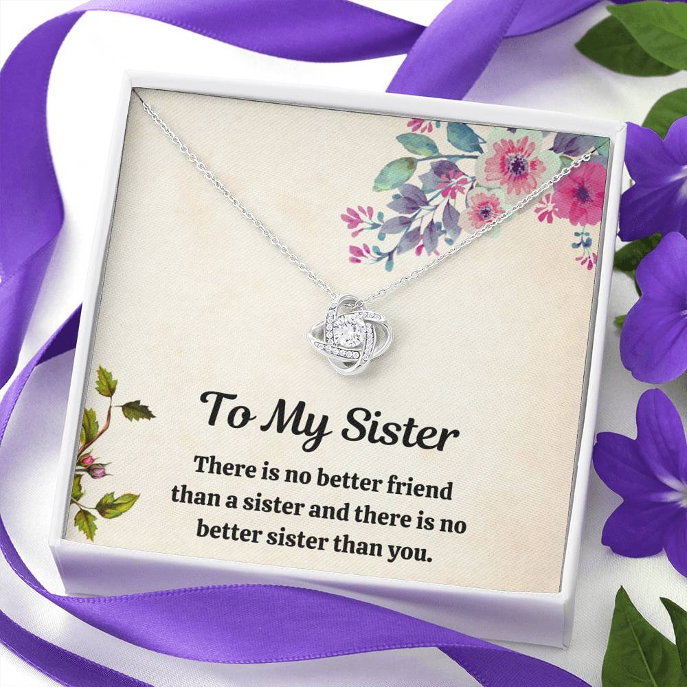 TO MY SISTER "FRIEND" LOVE KNOT NECKLACE GIFT SET - ON CLOUD NINE GIFTS