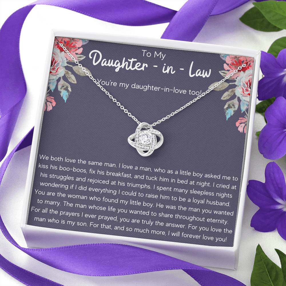 TO MY DAUGHTER-IN-LAW TRIUMPHS LOVE KNOT NECKLACE GIFT SET - ON CLOUD NINE GIFTS