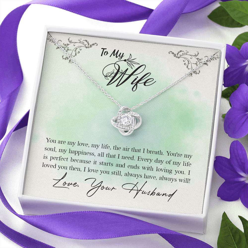 TO MY WIFE "ALL THAT I NEED" LOVE KNOT NECKLACE GIFT SET - ON CLOUD NINE GIFTS