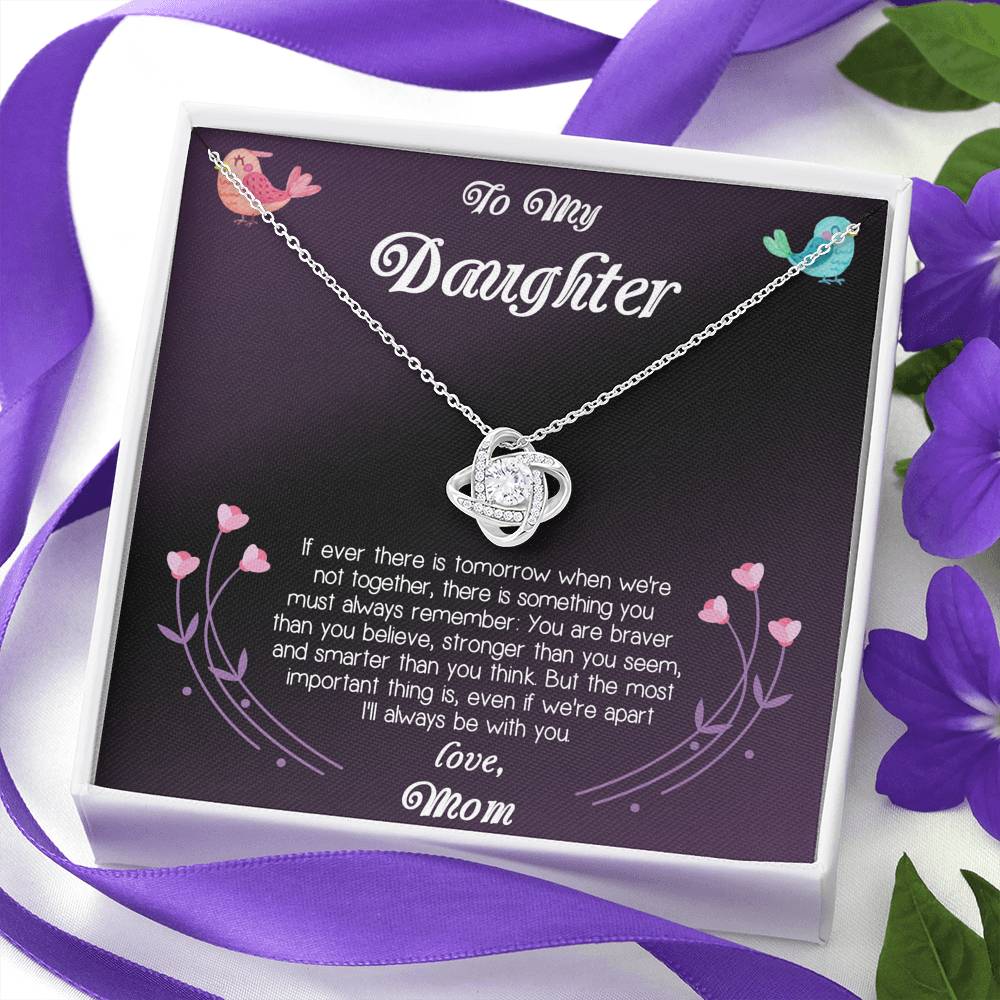 TO MY DAUGHTER FROM MOM "APART" LOVE KNOT NECKLACE GIFT SET - ON CLOUD NINE GIFTS
