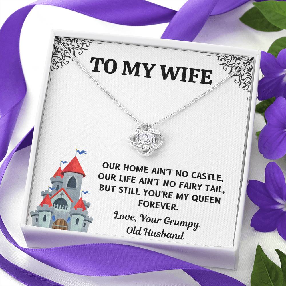 TO MY WIFE "CASTLE" LOVE KNOT NECKLACE GIFT SET - ON CLOUD NINE GIFTS