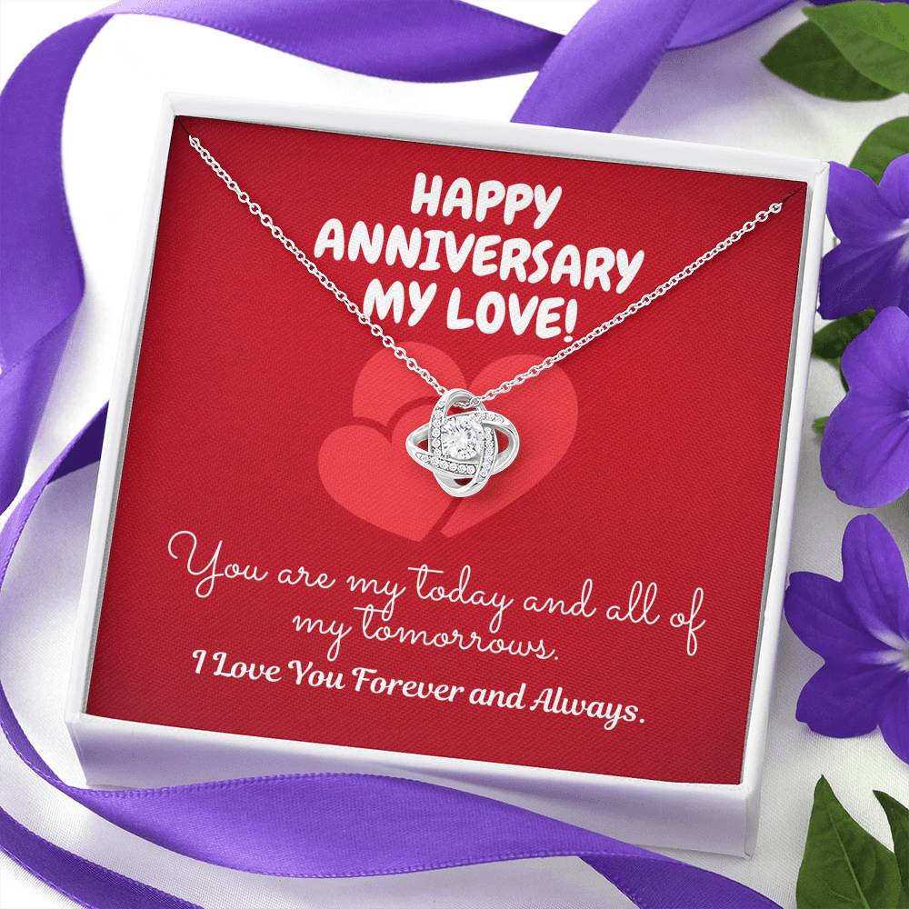 TO MY LOVE "TOMORROW" LOVE KNOT NECKLACE ANNIVERSARY GIFT SET - ON CLOUD NINE GIFTS