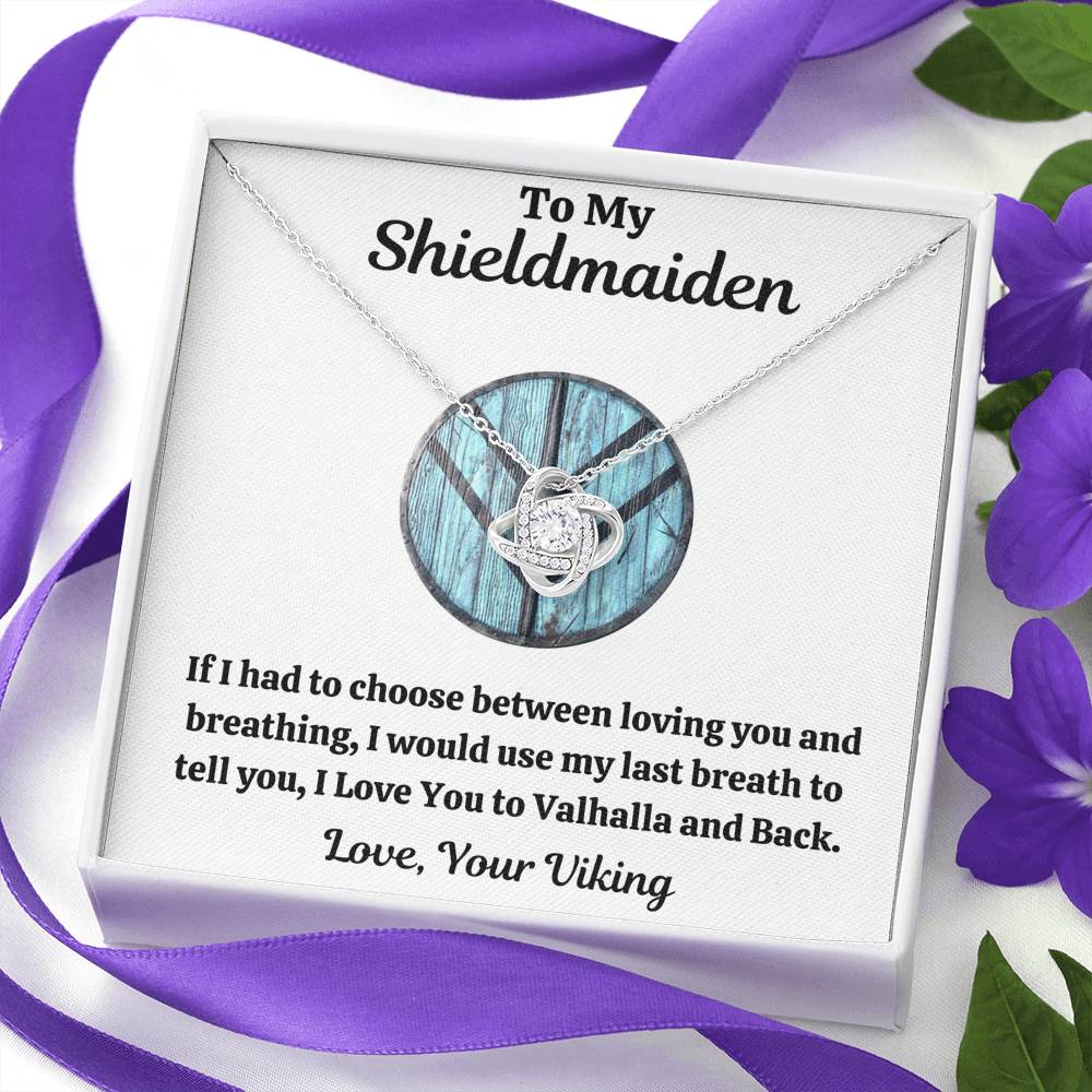 TO MY SHIELDMAIDEN "BREATHING - BLUE" LOVE KNOT NECKLACE GIFT SET - ON CLOUD NINE GIFTS