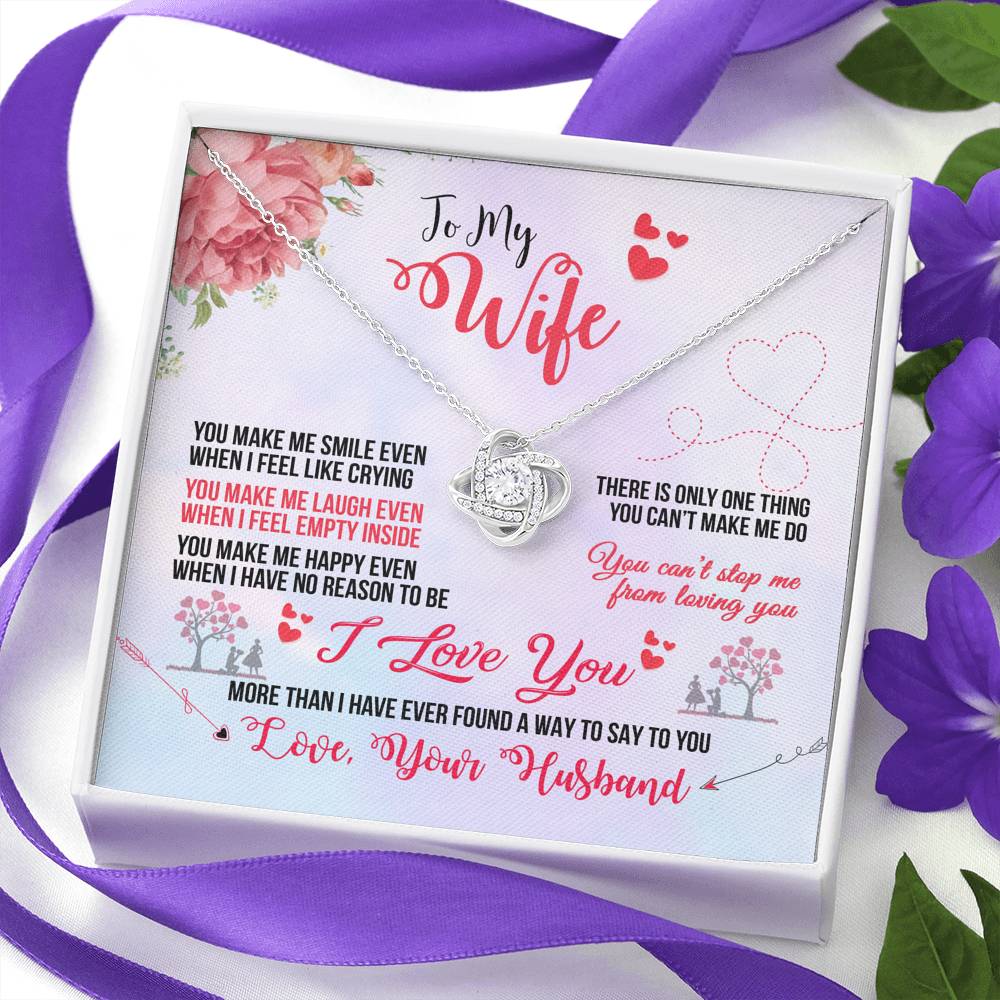 TO MY WIFE "EVEN WHEN" LOVE KNOT NECKLACE GIFT SET - ON CLOUD NINE GIFTS