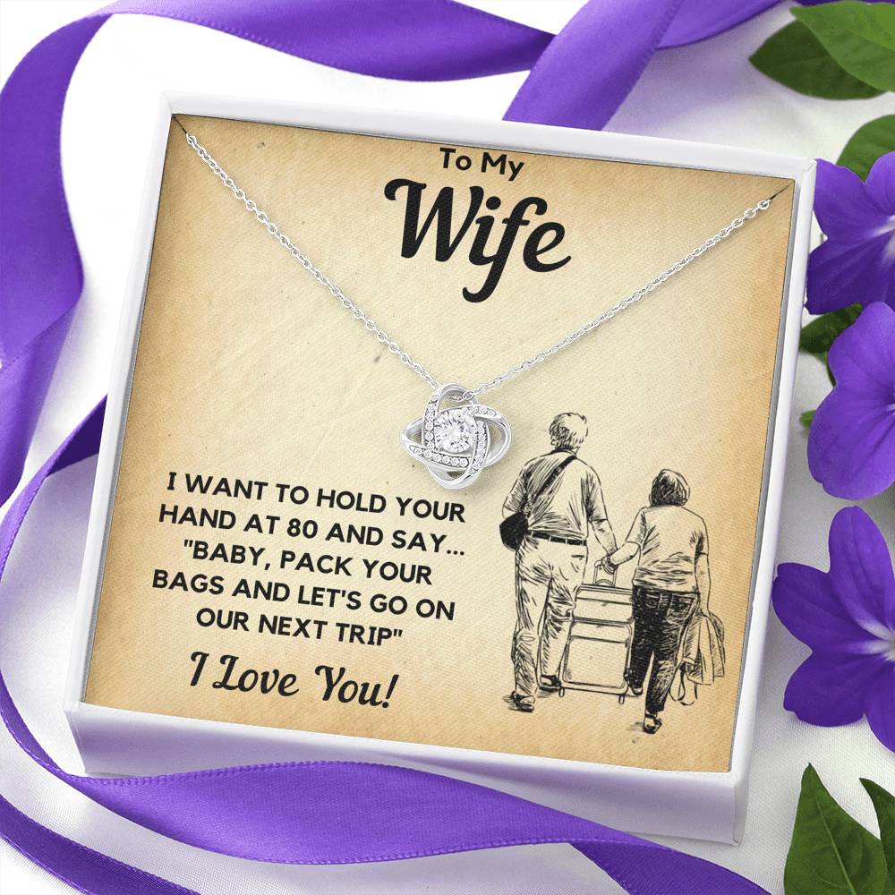 TO MY WIFE BAGS LOVE KNOT NECKLACE GIFT SET - ON CLOUD NINE GIFTS