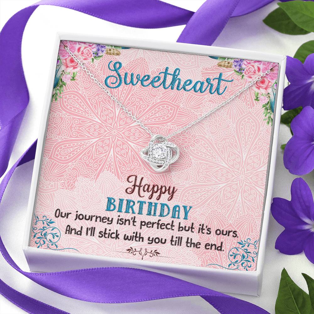 TO MY SWEETHEART "OUR JOURNEY" LOVE KNOT NECKLACE BIRTHDAY GIFT SET - ON CLOUD NINE GIFTS
