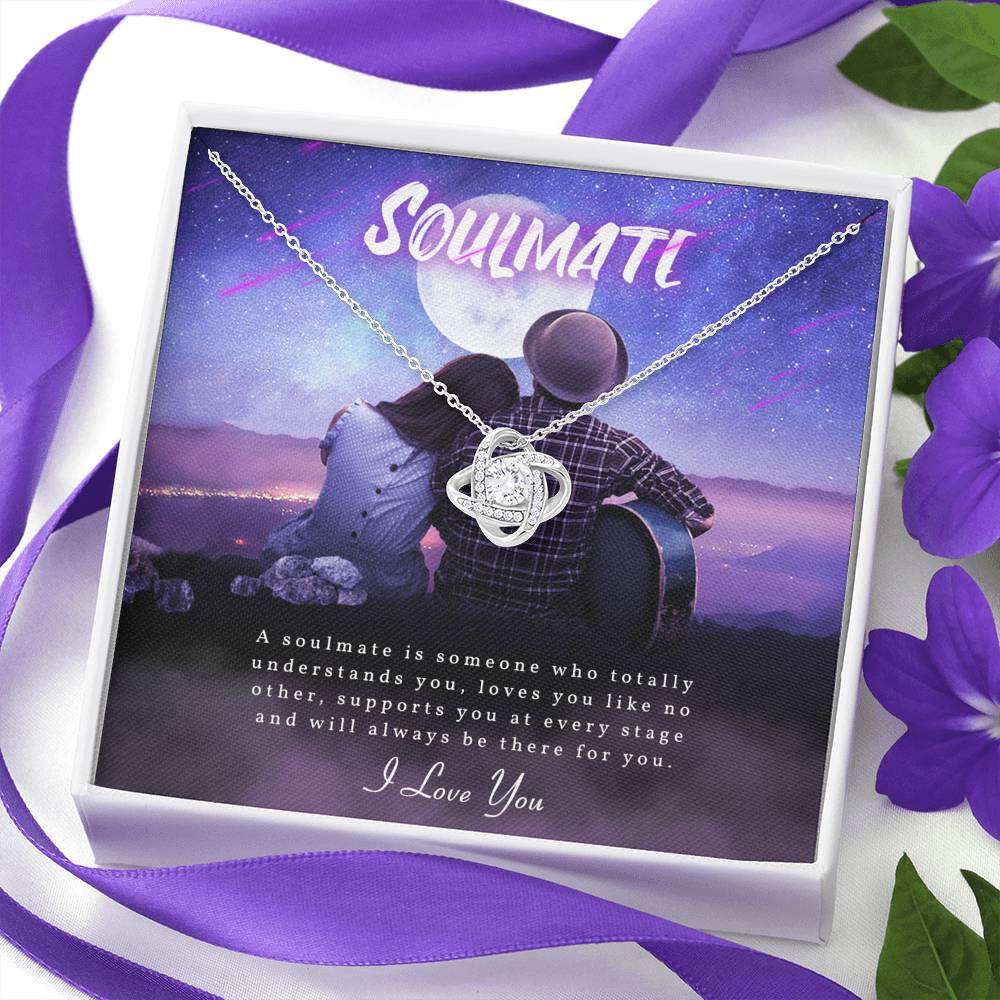 TO MY SOULMATE "SOMEONE-PB" LOVE KNOT NECKLACE GIFT SET - ON CLOUD NINE GIFTS