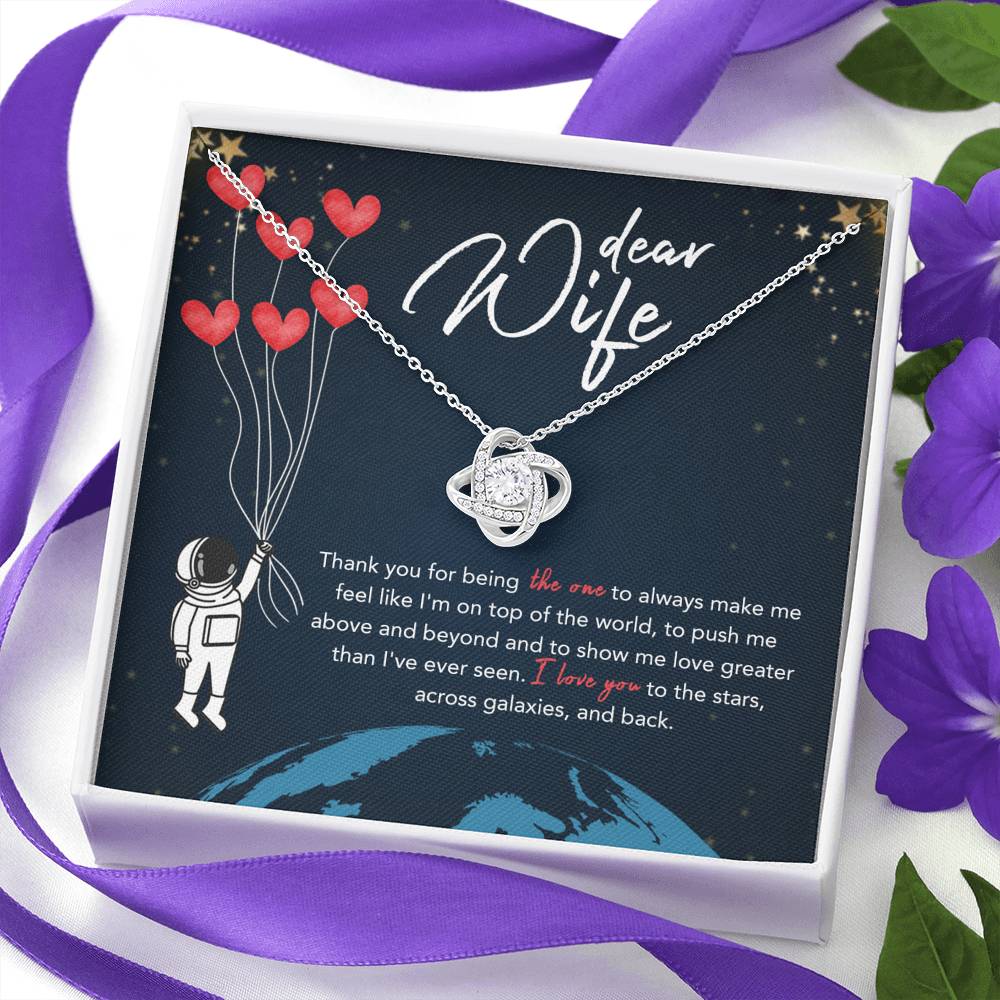 DEAR WIFE "STARS" LOVE KNOT NECKLACE GIFT SET - ON CLOUD NINE GIFTS