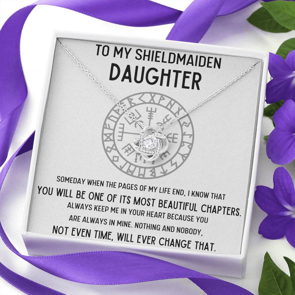 TO MY SHIELDMAIDEN DAUGHTER "CHAPTERS" LOVE KNOT NECKLACE GIFT SET - ON CLOUD NINE GIFTS