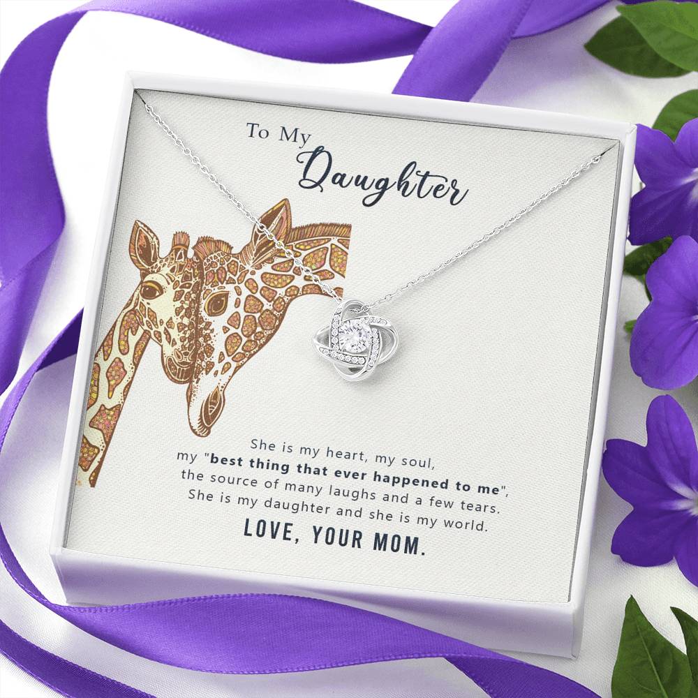 TO MY DAUGHTER "MY WORLD" LOVE KNOT NECKLACE GIFT SET - ON CLOUD NINE GIFTS