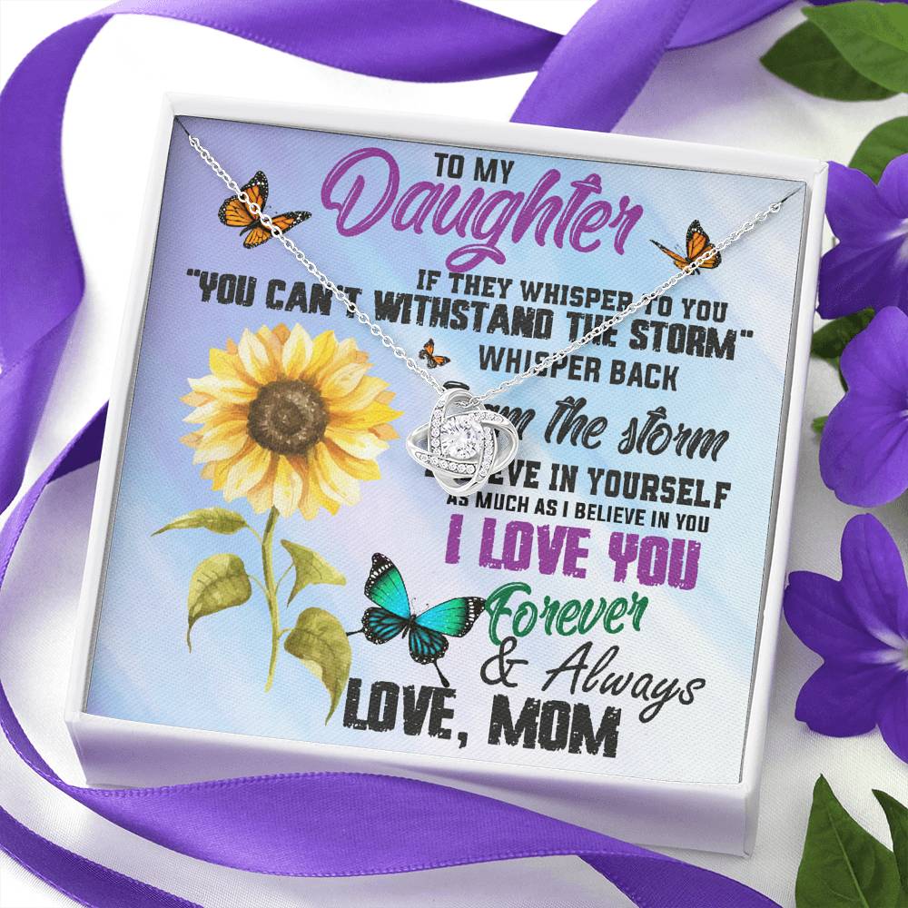 TO MY DAUGHTER "WHISPER" LOVE KNOT NECKLACE GIFT SET - ON CLOUD NINE GIFTS