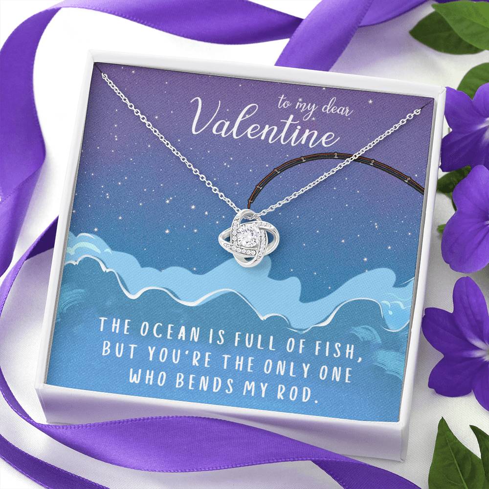 TO MY DEAR VALENTINE "FISH" LOVE KNOT NECKLACE VALENTINES DAY GIFT SET - ON CLOUD NINE GIFTS