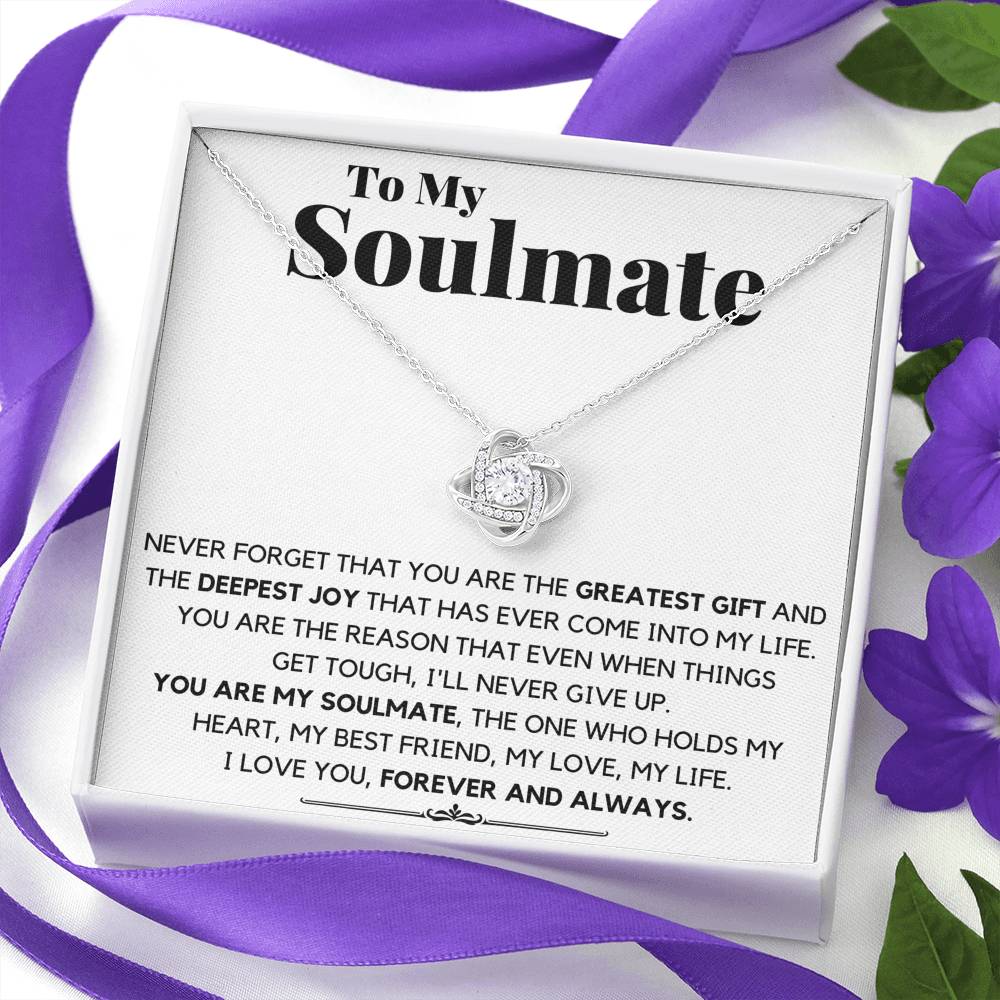 TO MY SOULMATE DEEPEST JOY LOVE KNOT NECKLACE GIFT SET - ON CLOUD NINE GIFTS