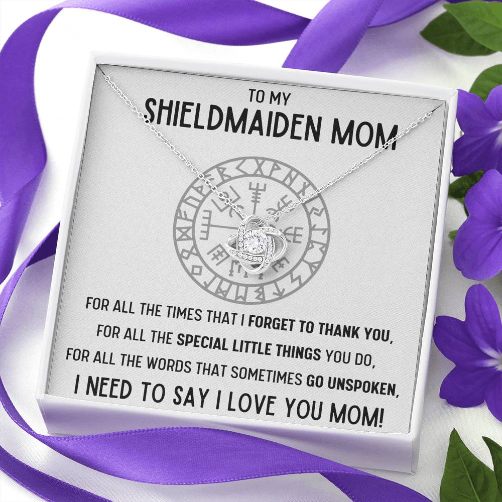 TO MY SHIELDMAIDEN MOM "FOR ALL" LOVE KNOT NECKLACE GIFT SET - ON CLOUD NINE GIFTS