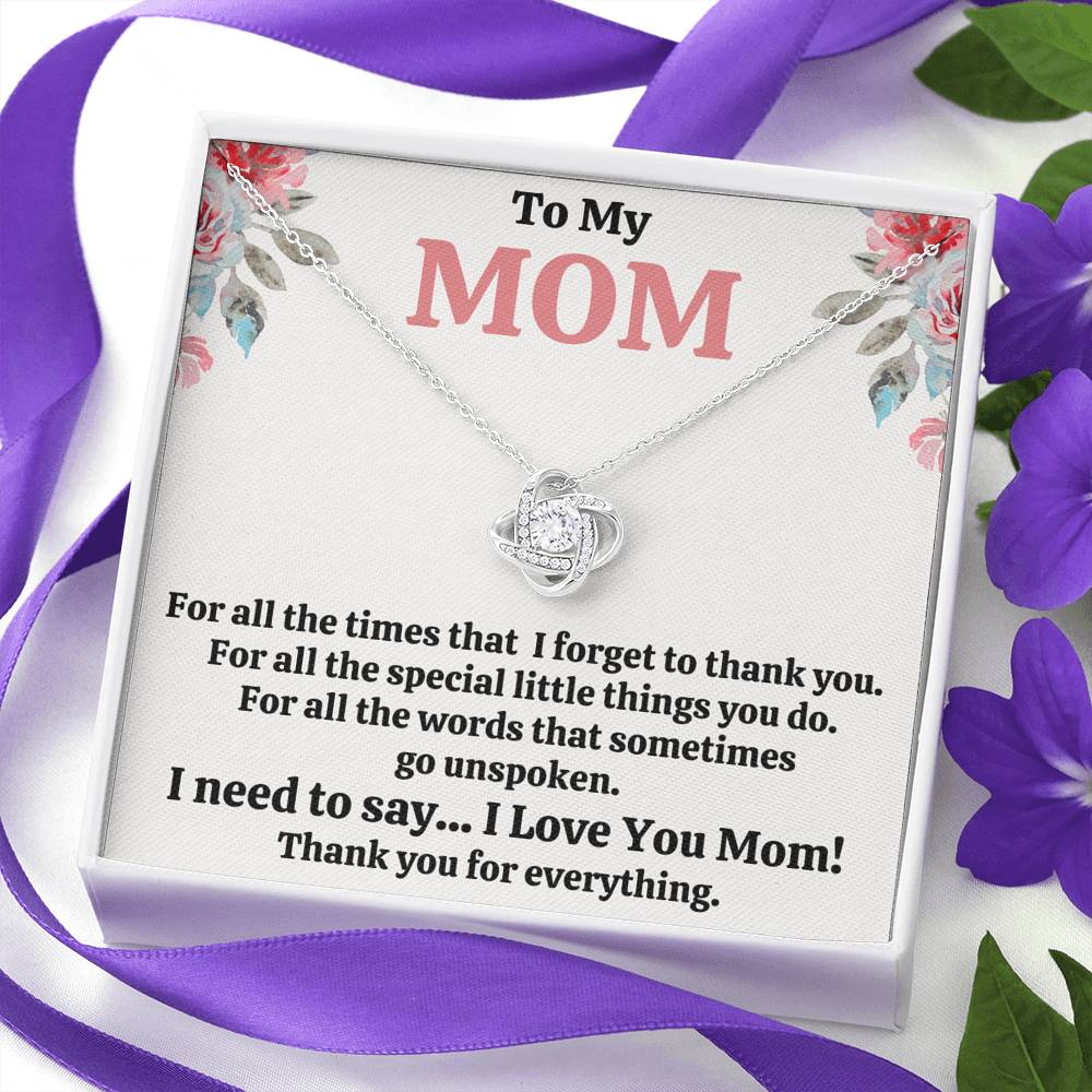 TO MY MOM "FOR ALL" LOVE KNOT NECKLACE GIFT SET - ON CLOUD NINE GIFTS