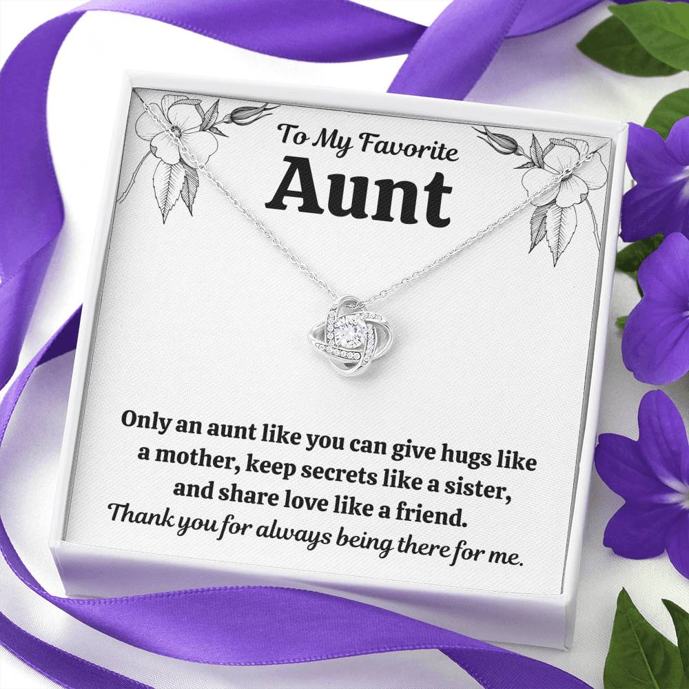 TO MY FAV AUNT "LIKE" LOVE KNOT NECKLACE GIFT SET - ON CLOUD NINE GIFTS