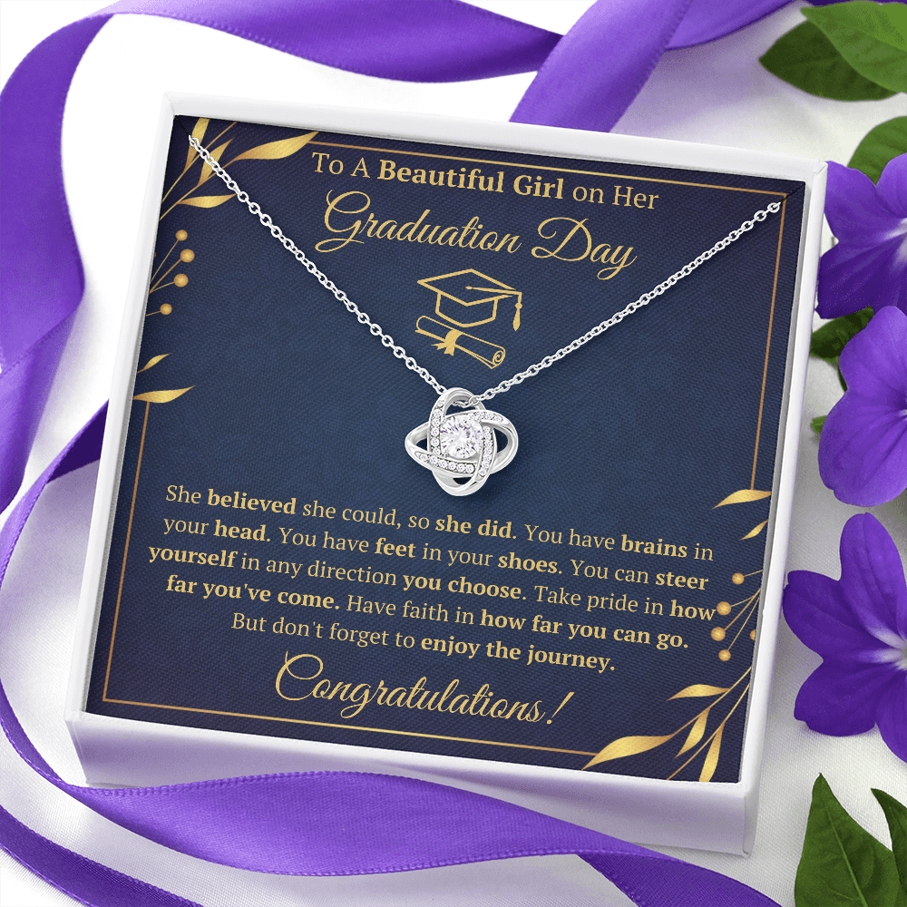 GRADUATION DAY LOVE KNOT NECKLACE GIFT SET - ON CLOUD NINE GIFTS