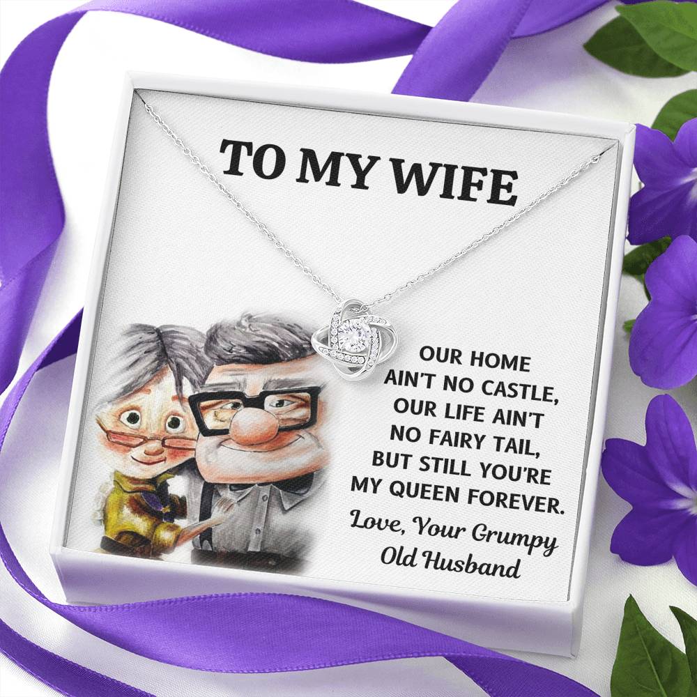 TO MY WIFE "CASTLE - UP" LOVE KNOT NECKLACE GIFT SET - ON CLOUD NINE GIFTS
