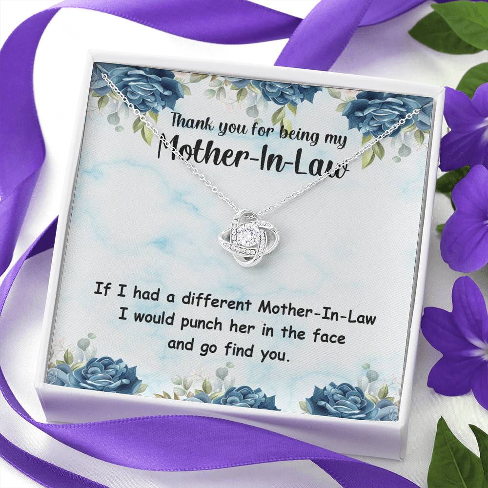 TO MY MOTHER IN LAW "PUNCH-SO" LOVE KNOT NECKLACE GIFT SET - ON CLOUD NINE GIFTS
