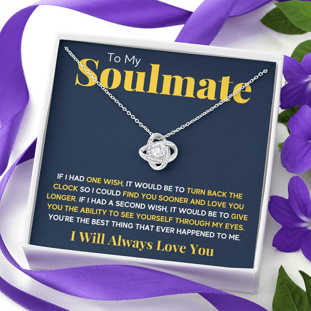 TO MY SOULMATE WISH LOVE KNOT NECKLACE GIFT SET - ON CLOUD NINE GIFTS