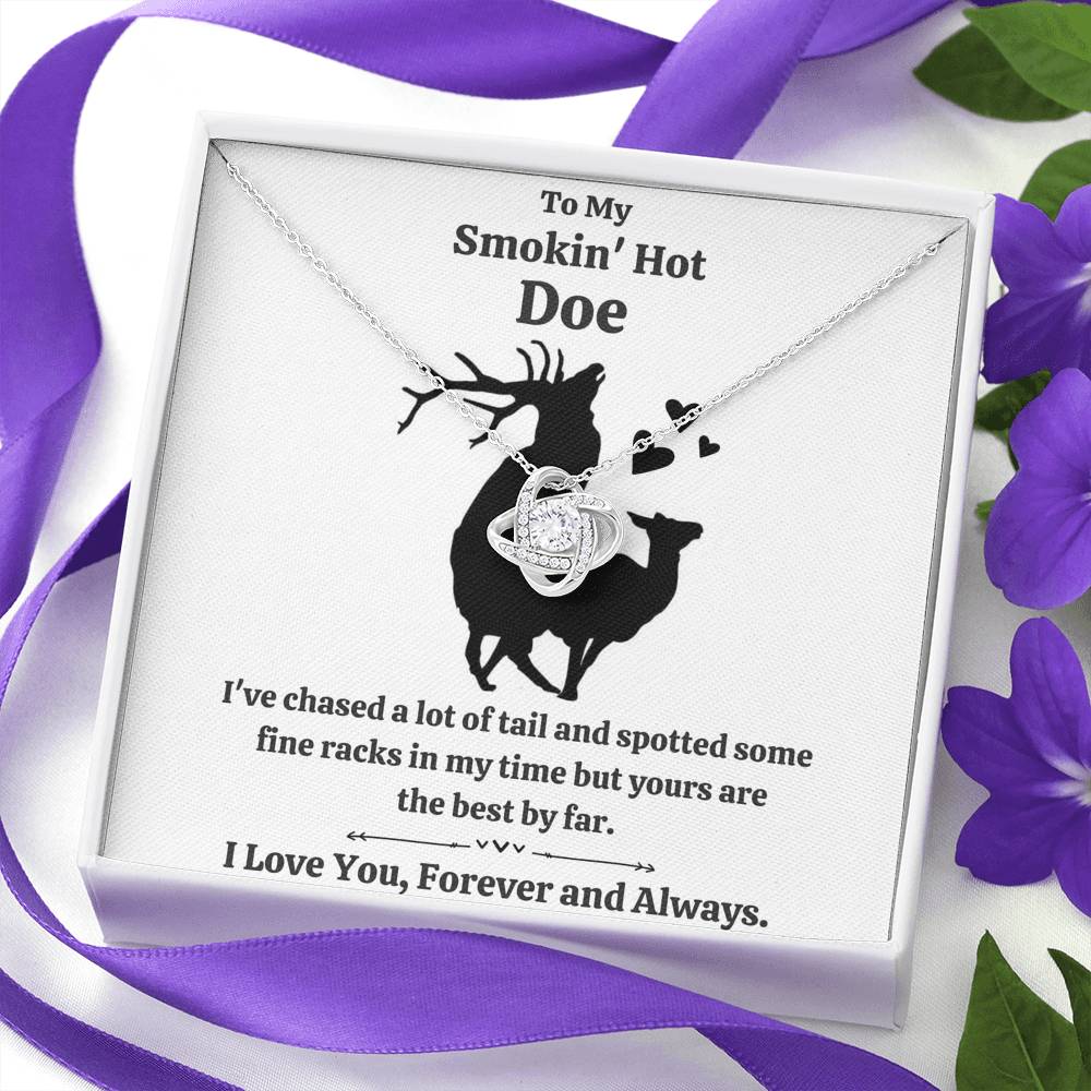 TO MY SMOKIN HOT DOE "TAIL" LOVE KNOT NECKLACE GIFT SET - ON CLOUD NINE GIFTS