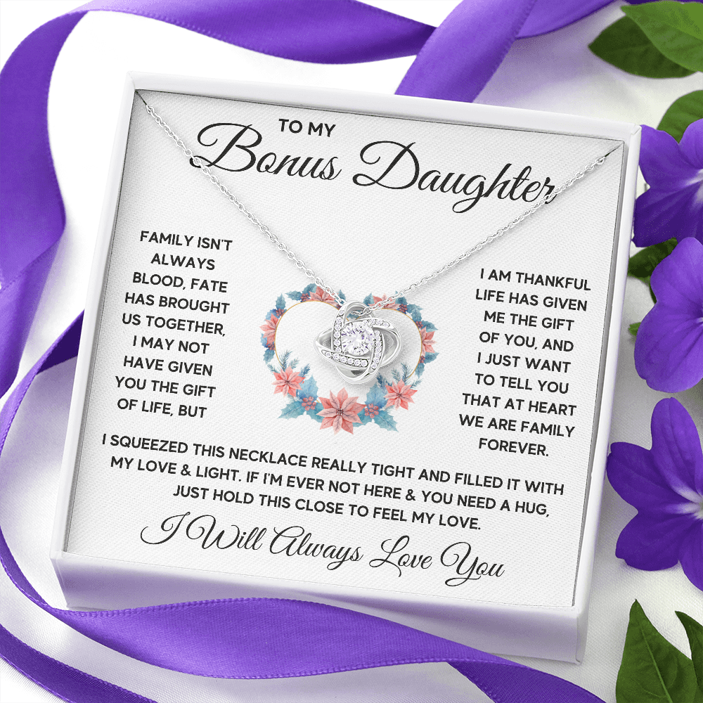 BONUS DAUGHTER LIFE SQUEEZE LOVE KNOT NECKLACE GIFT SET - ON CLOUD NINE GIFTS