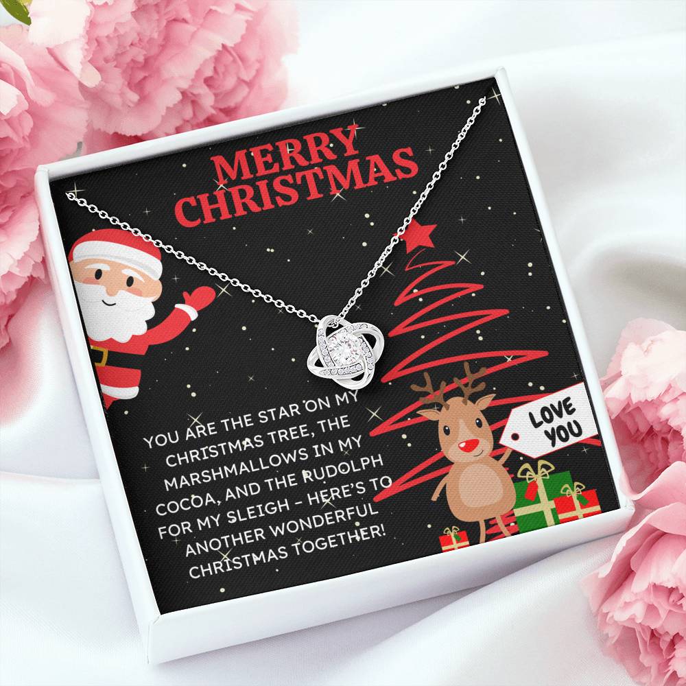 MERRY CHRISTMAS "SANTA CLAUS" LOVE KNOT NECKLACE GIFT SET - ON CLOUD NINE GIFTS