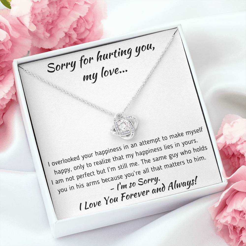 TO MY LOVE "HAPPINESS" APOLOGY LOVE KNOT NECKLACE GIFT SET - ON CLOUD NINE GIFTS