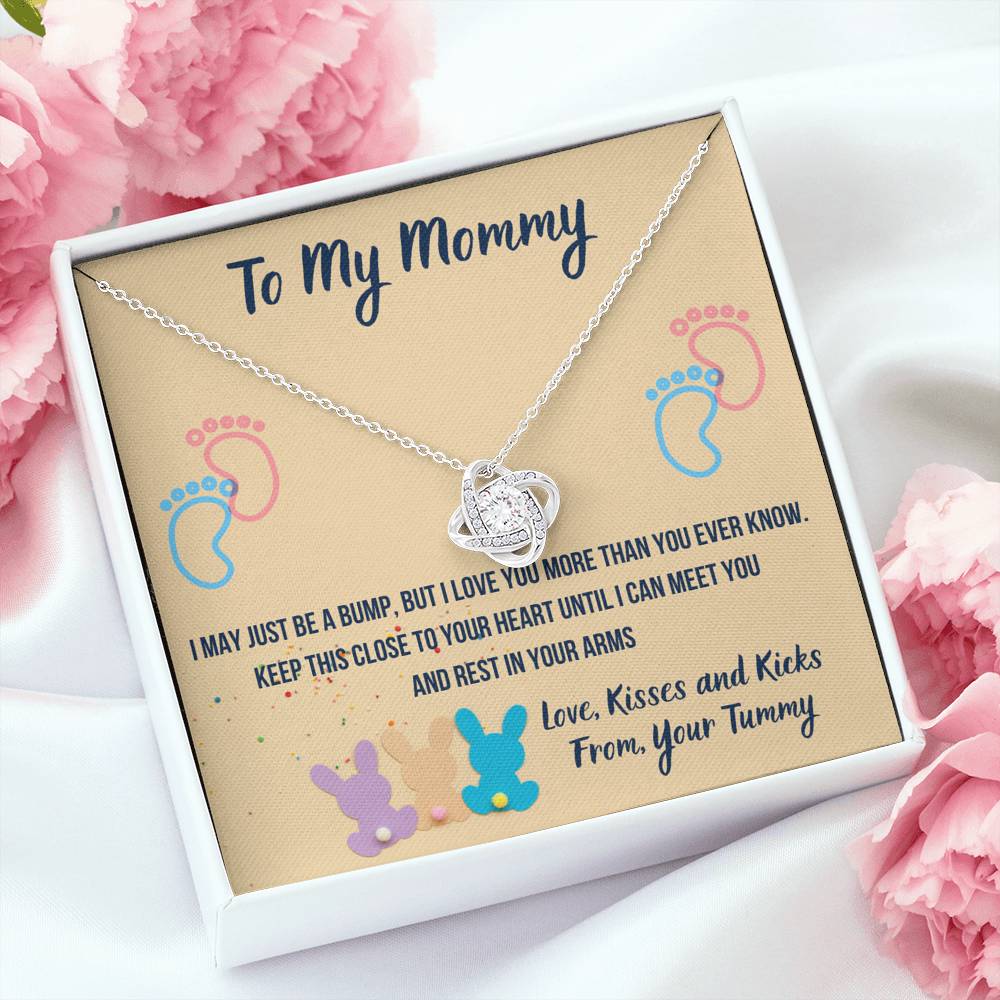 TO MY MOMMY "CUTE BUNNIES" LOVE KNOT NECKLACE GIFT SET - ON CLOUD NINE GIFTS