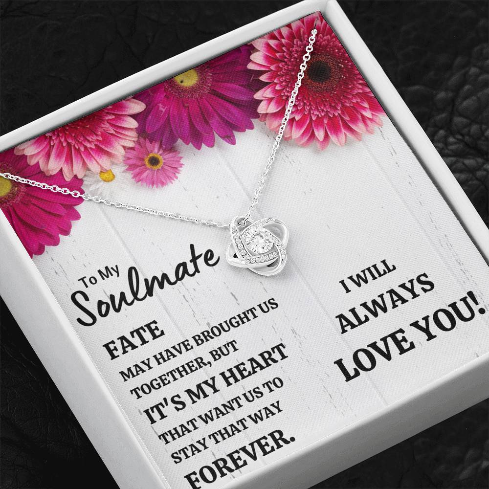 TO MY SOULMATE "IT'S MY HEART" LOVE KNOT NECKLACE GIFT SET - ON CLOUD NINE GIFTS