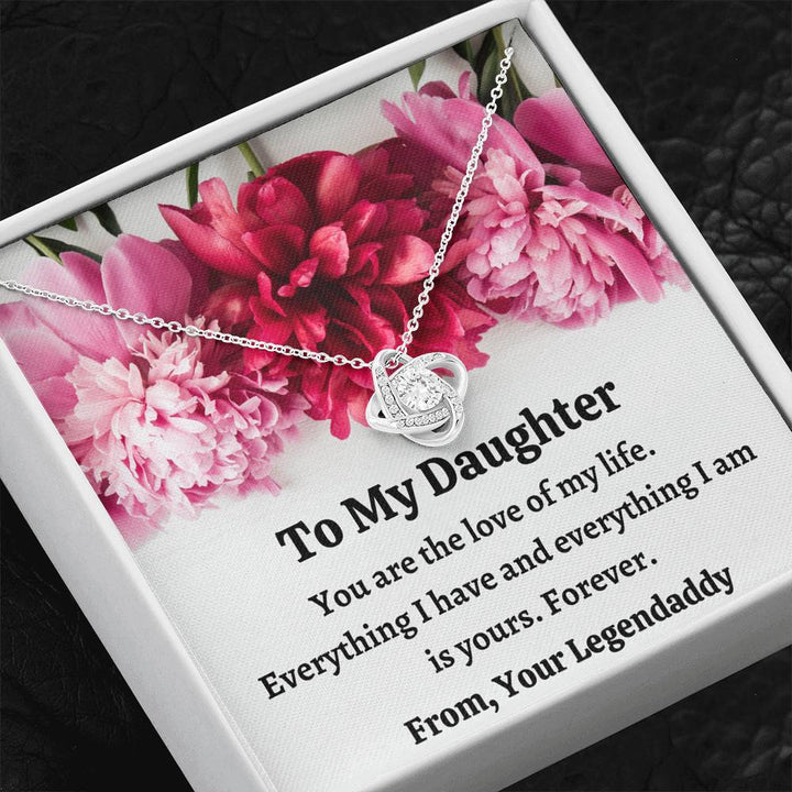 TO MY DAUGHTER "FROM, YOUR LEGENDADDY" LOVE KNOT NECKLACE GIFT SET - ON CLOUD NINE GIFTS