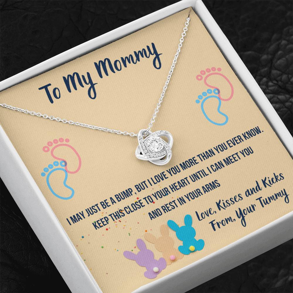 TO MY MOMMY "CUTE BUNNIES" LOVE KNOT NECKLACE GIFT SET - ON CLOUD NINE GIFTS