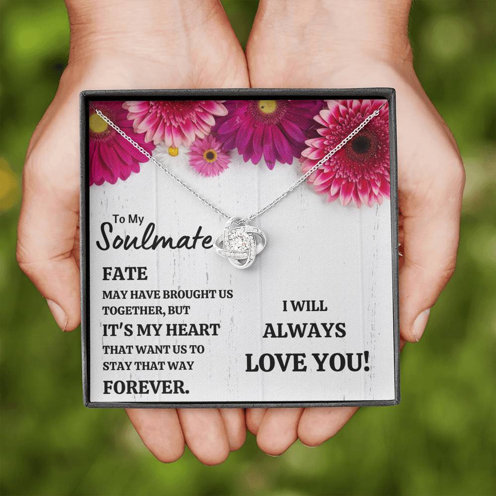 TO MY SOULMATE "IT'S MY HEART" LOVE KNOT NECKLACE GIFT SET - ON CLOUD NINE GIFTS