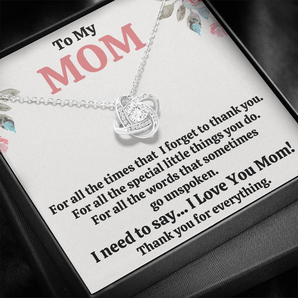 TO MY MOM "FOR ALL" LOVE KNOT NECKLACE GIFT SET - ON CLOUD NINE GIFTS