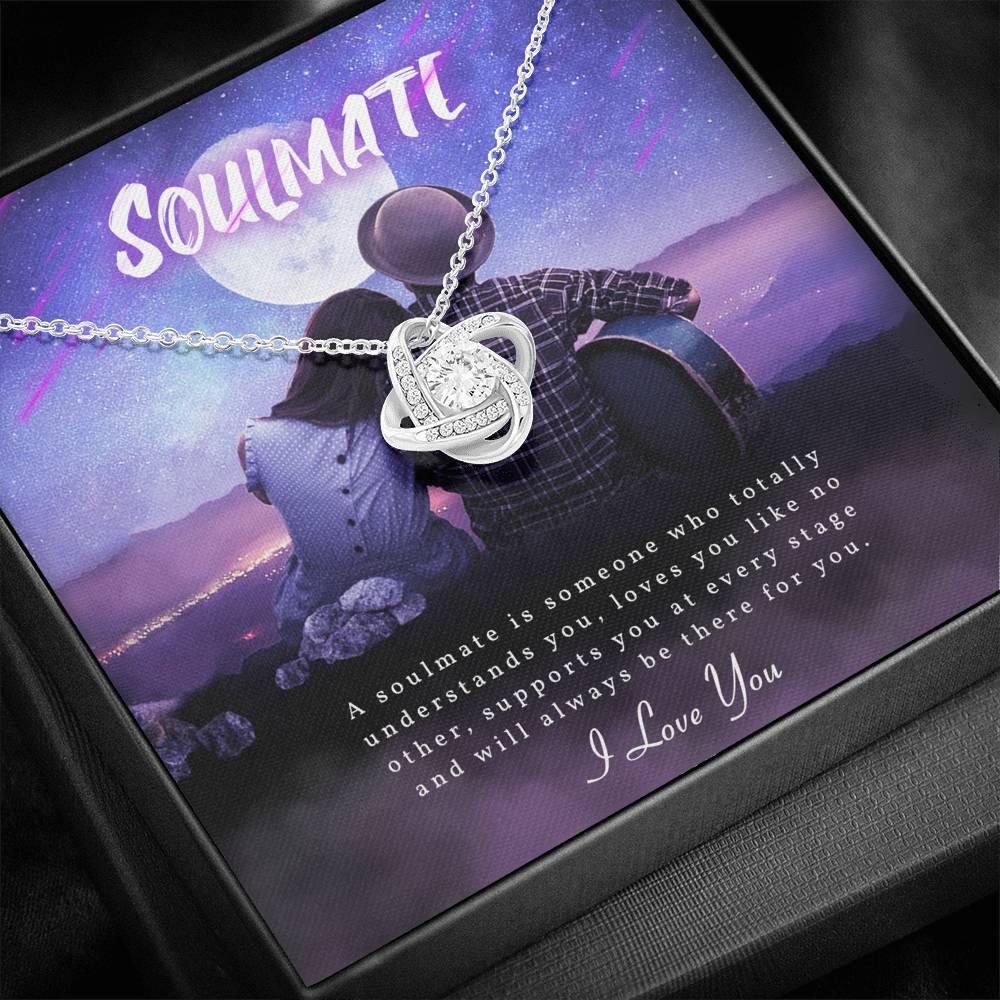 TO MY SOULMATE "SOMEONE-PB" LOVE KNOT NECKLACE GIFT SET - ON CLOUD NINE GIFTS