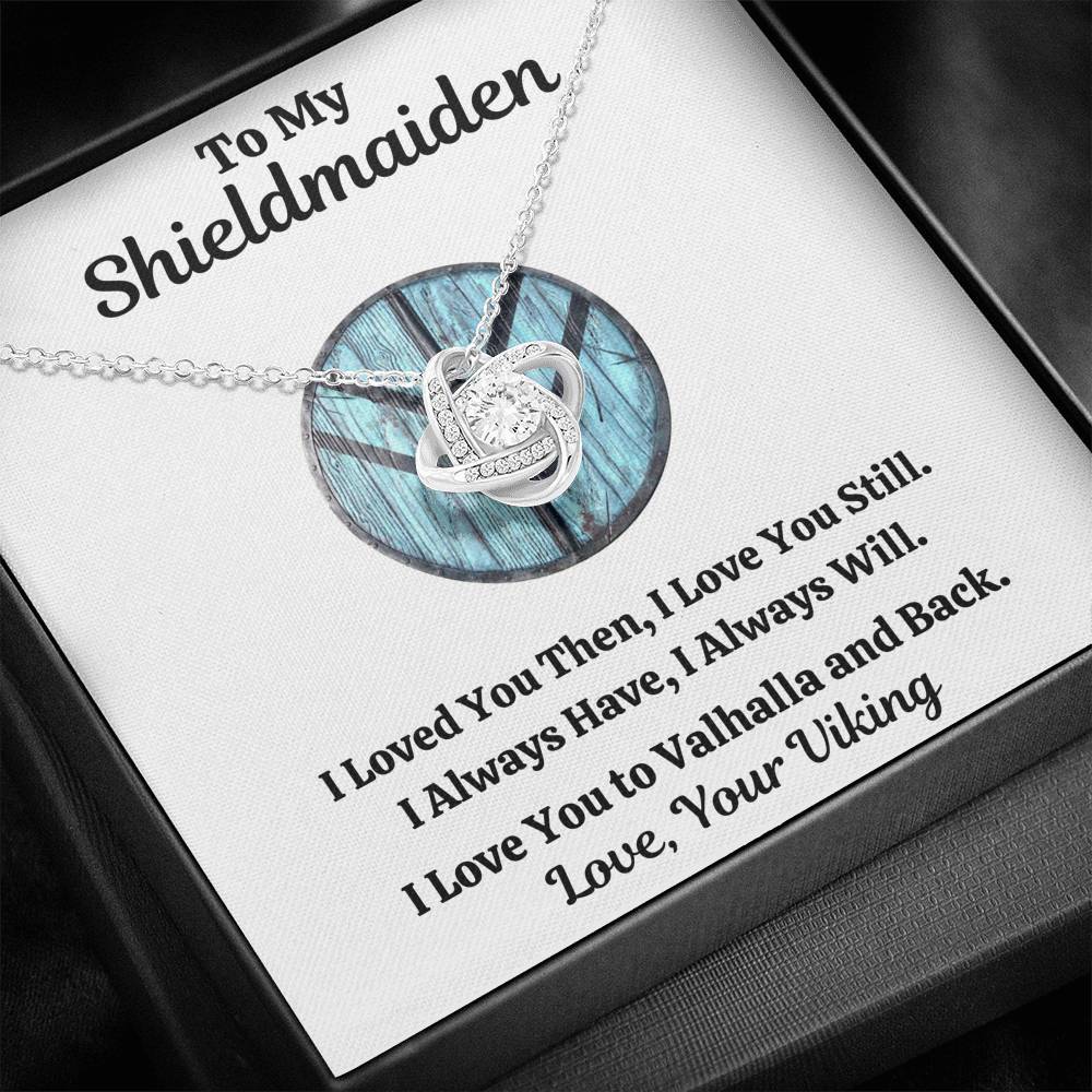 TO MY SHIELDMAIDEN "ALWAYS WILL - BLUE" LOVE KNOT NECKLACE GIFT SET - ON CLOUD NINE GIFTS