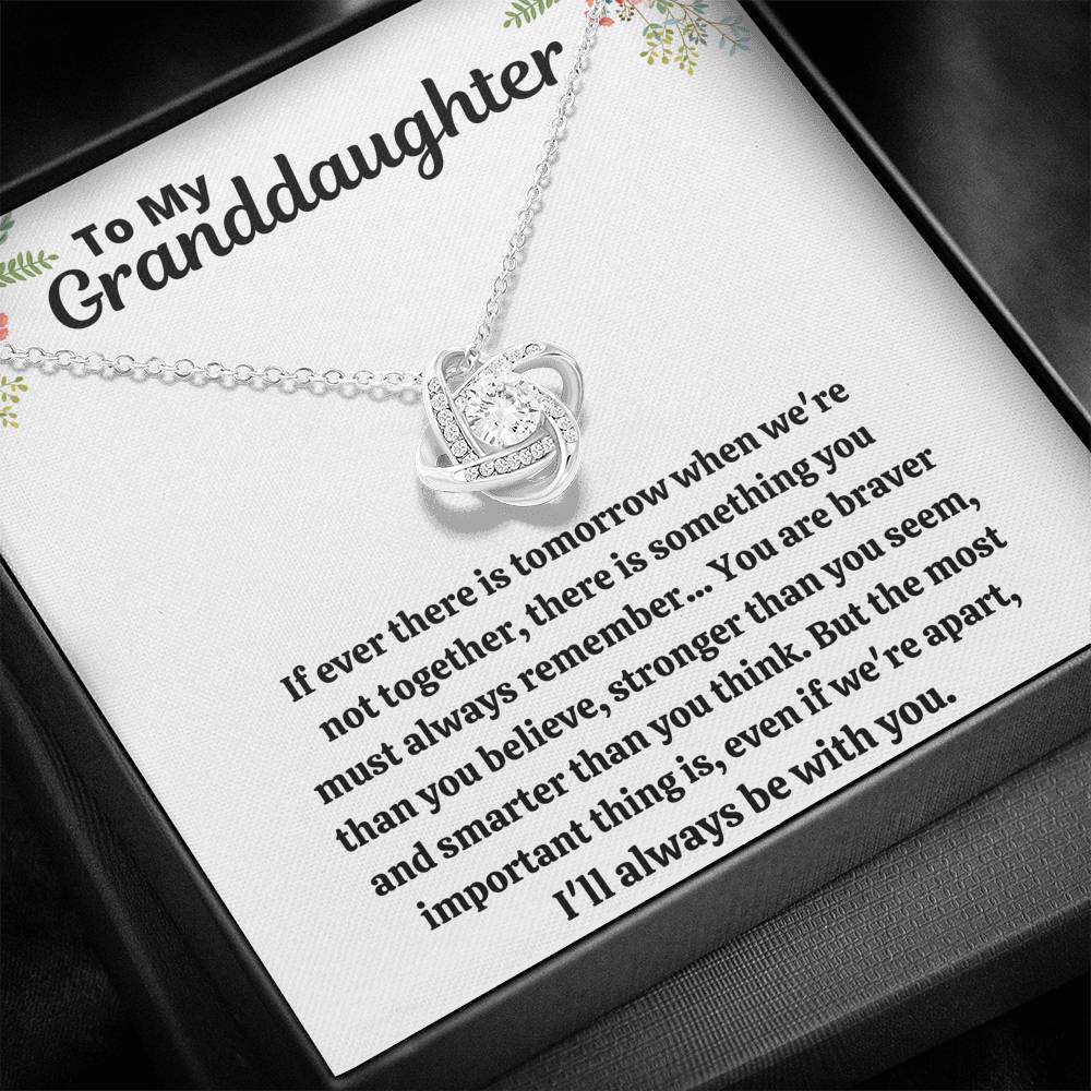 TO MY GRANDDAUGHTER "STRONGER THAN YOU SEEM" LOVE KNOT NECKLACE GIFT SET - ON CLOUD NINE GIFTS