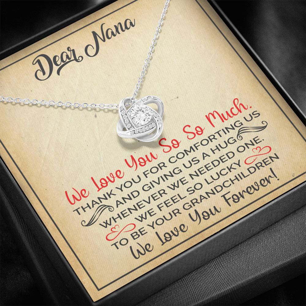 DEAR NANA "HUG" LOVE KNOT NECKLACE GIFT SET - ON CLOUD NINE GIFTS