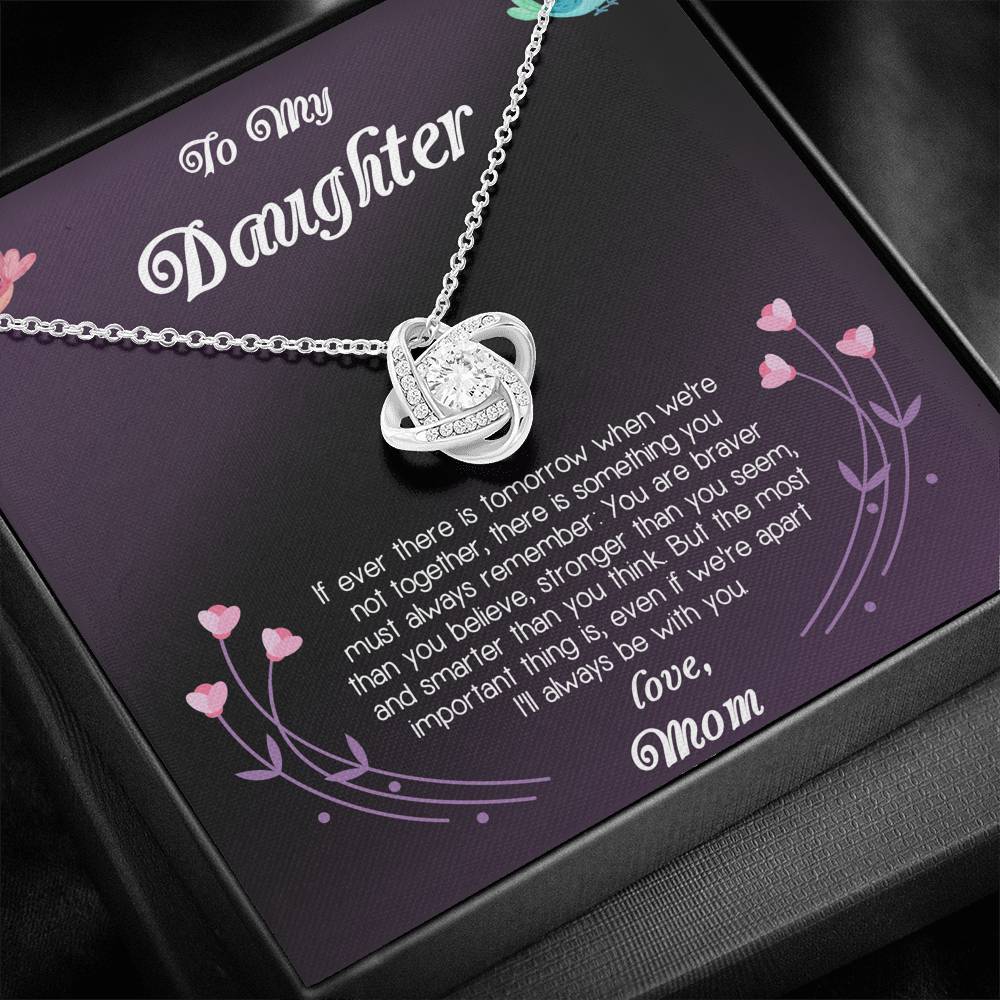 TO MY DAUGHTER FROM MOM "APART" LOVE KNOT NECKLACE GIFT SET - ON CLOUD NINE GIFTS