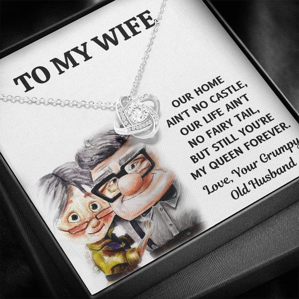 TO MY WIFE "CASTLE - UP" LOVE KNOT NECKLACE GIFT SET - ON CLOUD NINE GIFTS