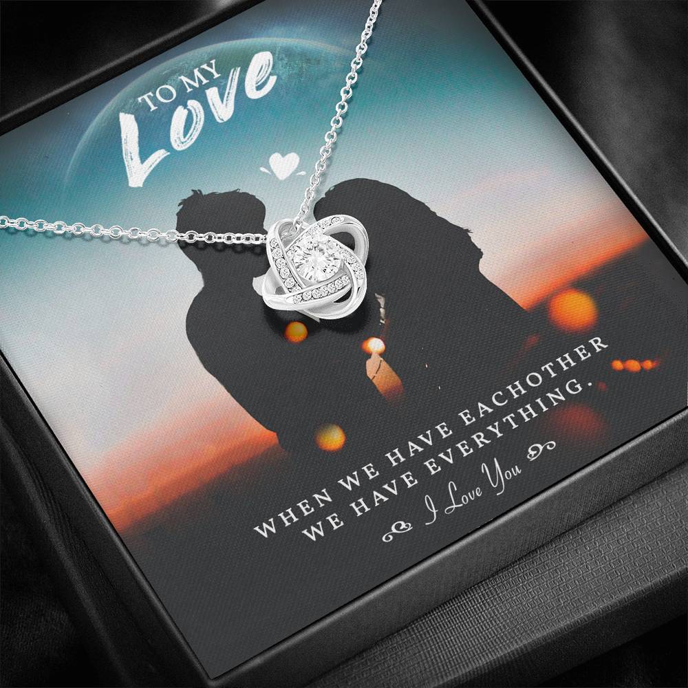 TO MY LOVE "EVERYTHING-PB" LOVE KNOT NECKLACE GIFT SET - ON CLOUD NINE GIFTS